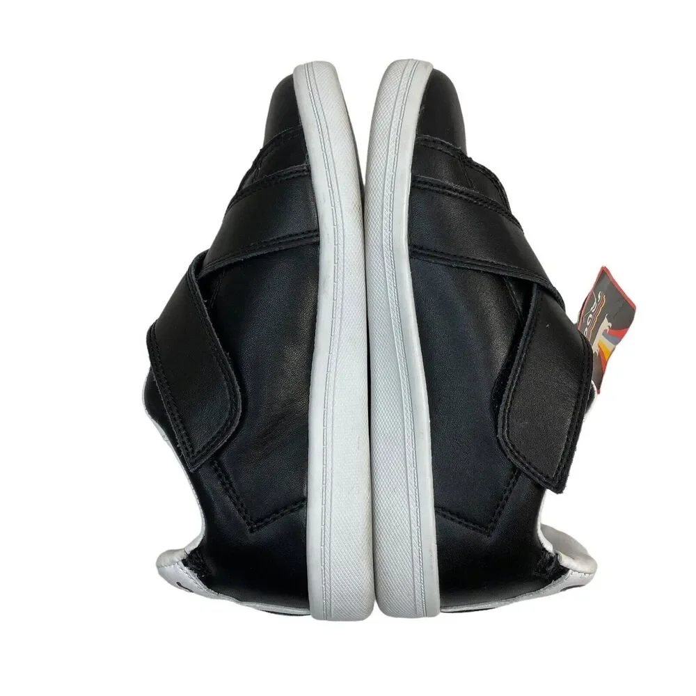 GOATS Kids Black Leather Low Crossover Hook-and-loop Sneakers Size 1 Unisex